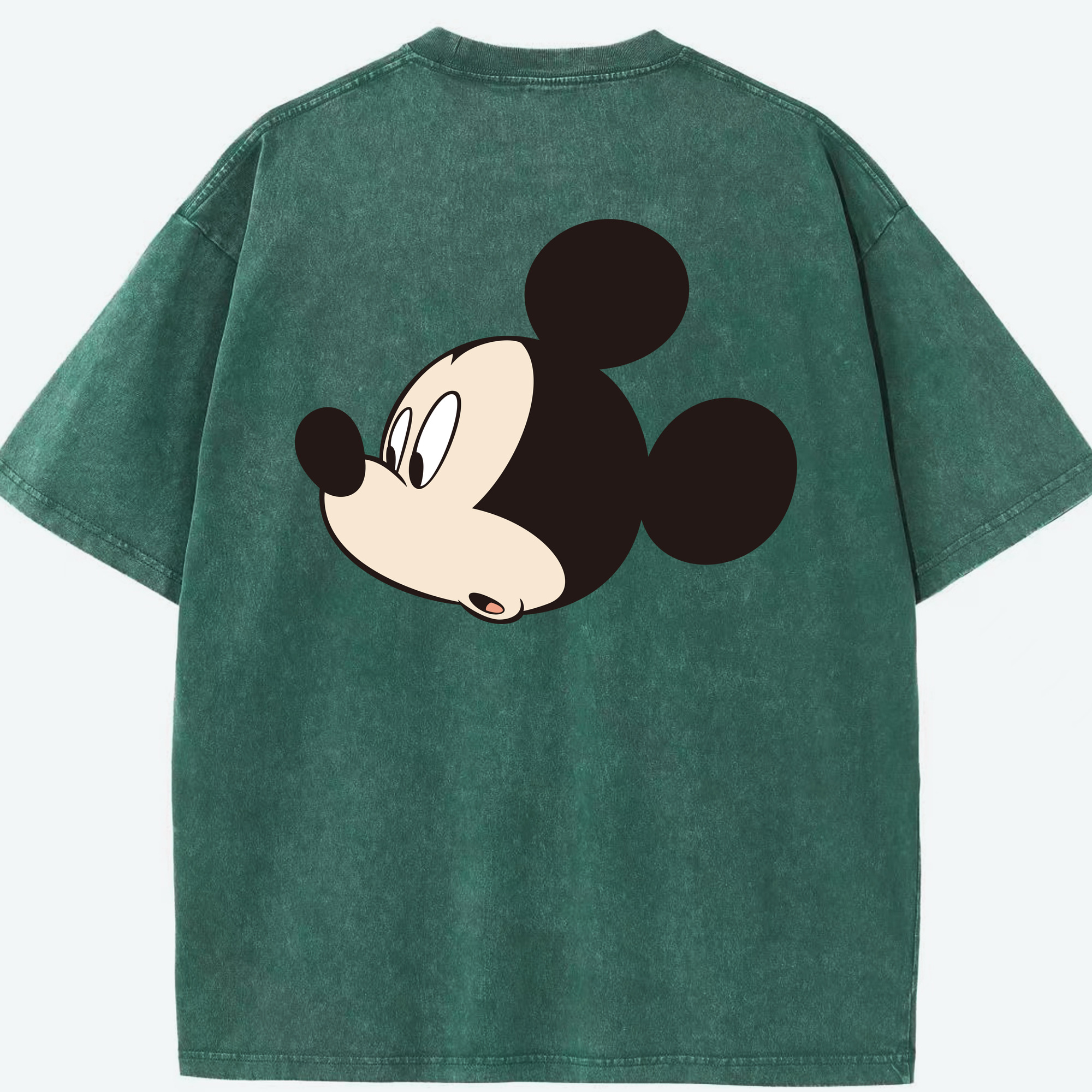 （画像用） ミッキーマウス Mickey Mouse 綿100% ヴィンテージ風 半袖Tシャツ（背面プリント）